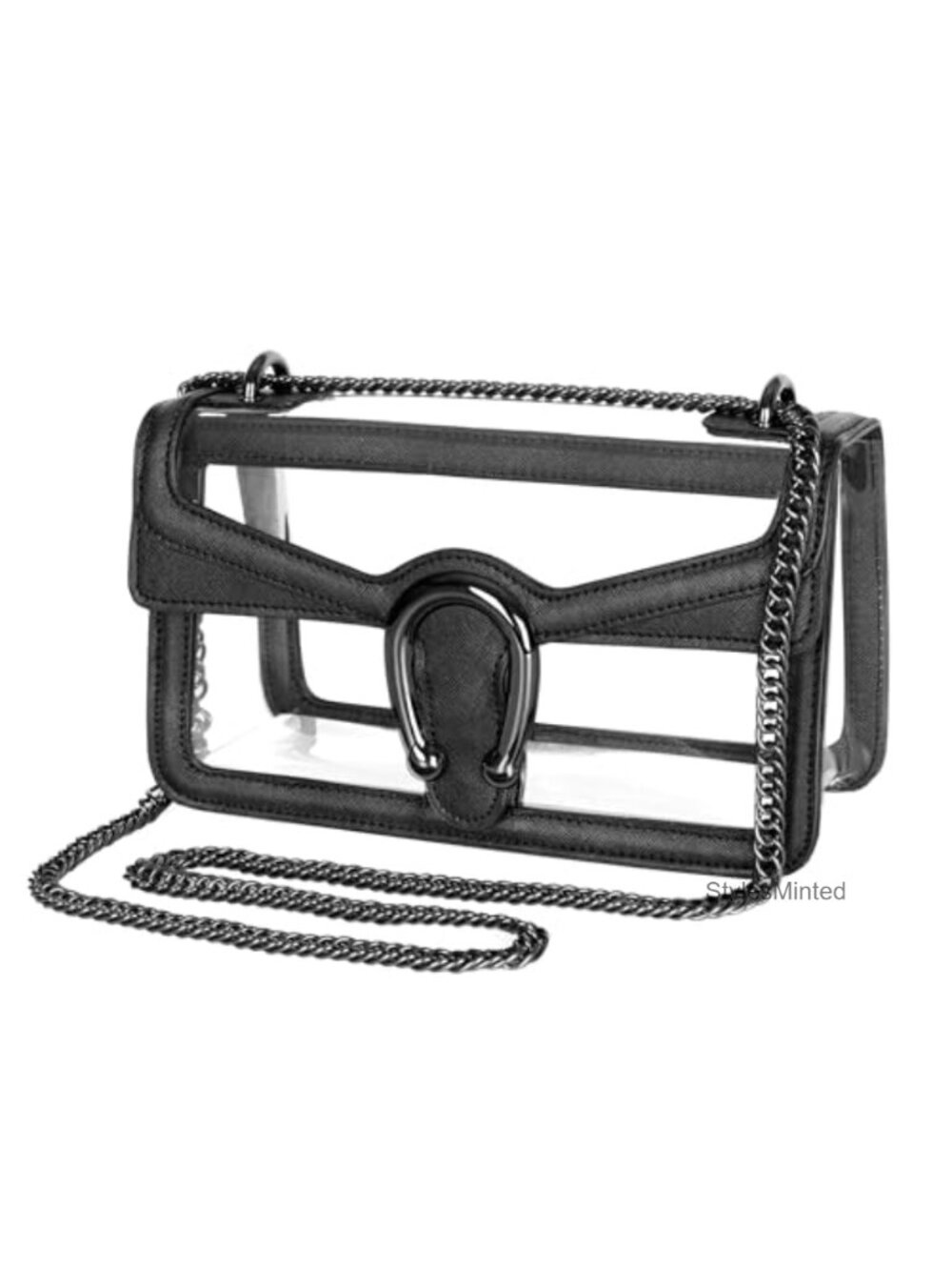 Stadium Approved Clear Crossbody Bag Small PVC Purse Shoulder Bag with Chain